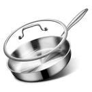 12 Inch Tri-ply Stainless Steel Frying Pans With Lid Skillet Induction All. Fixed Price $42.99.