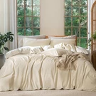 Moomee Bedding Duvet Cover Set 100% Washed Cotton Linen - Almond Milk Queen. Fixed Price $60.00.