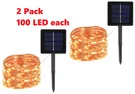 2 Pack 100 Led Solar Copper Light 39FT Warm White 8 Modes Auto On/off Xmas Decor. Fixed Price $13.99.