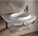 Whitehaus WHKN1124 Ceramic Round Bath Basin With Integrated Towel Bar. Fixed Price $1071.00.