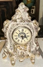 Mieux Ceramic Clock 22K Gold Hand Deco Lanshire Self Starting Motor Vintage. Fixed Price $40.00.