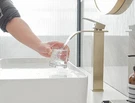 Bwe Bathroom Vessel Sink Faucet Single Hole - Handle Supply Hose Brushed Gold. Fixed Price $42.95.