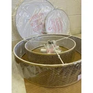 Leading Lightning 22IN Woven Rattan Linen Hanging Fixture, Mount Ceiling. Fixed Price $34.00.