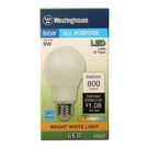 Westinghouse 4312700 60-WATT Equivalent Omni A19 Bright White Med Base Led Bulb. Fixed Price $10.19.