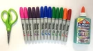 Craft Lot Of 15 Elmer's Metallic Glue Sharpie Brush Pens Scotch Scissors. Fixed Price $14.99.