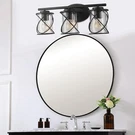 Matte Black 3-LIGHT Bathroom Vanity Fixture With Clear Glass Shades. Fixed Price $159.99.