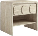Modern Wood Nightstand Travertine Finish 1-DRAWER & Open Shelf Paper Laminate. Fixed Price $267.64.