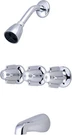 Central Brass 0968-Z Three Handle Tub & Shower Set Chrome. Fixed Price $182.49.