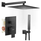 Bwe Rainfall 2-HANDLE 2-SPRAY 12 In. Square High Pressure Shower Faucet W/valve. Fixed Price $64.99.