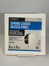 New Everbilt 229-483 8X8" Adjustable Spring Loaded Plastic Access Panel, Watts. Fixed Price $16.99.
