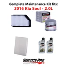 2016 Kia Soul 2.0L Complete Oil, Air & Cabin Filter Kit (5W-20). Fixed Price $87.95.