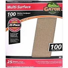 Gator 9" X 11" Multi-surface Sanding Sheets, 100 Grit, 25 Pack. Fixed Price $23.77.