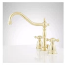 Signature Hardware Victorian Bathroom Faucet W/ Cross Handles Polished Brass. Fixed Price $84.95.