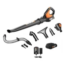 Worx Air WG545.1 Cordless 20V Power Share 2.0AH Multi-purpose Leaf Blower Kit. Fixed Price $152.60.