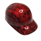 Hydro Dipped Bump Cap Red Filigree Skulls High Gloss. Fixed Price $60.00.