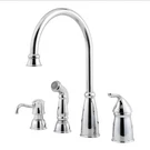 Pfister Avalon GT26-4CBS Stainless Steel Kitchen Faucet W/ Sprayer & Soap Dispen. Fixed Price $116.98.