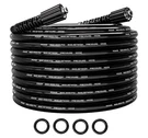 Pohir Pressure Washer Hose 4000PSI, 1/4 Inch M22 Kink 25FT, Black. Fixed Price $34.02.