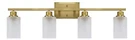 30" 4-LIGHT Brushed Bronze Finish Frosted Glass Shade Bath Room Wall Fixture E26. Fixed Price $337.40.