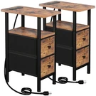 Narrow Nightstand With Charging Station, End Tables Living Room Set Of 2, Ski.... Fixed Price $97.08.