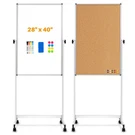 15 Sq/ft Large Rolling Whiteboard & Corkboard Combo With Stand, 28"X40" Rev.... Fixed Price $149.91.