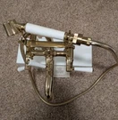 Toto Clayton Deck Mounted Tub Faucet Polished Brass New Display Model TB784DD. Fixed Price $295.00.