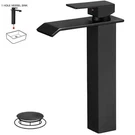 Bwe Waterfall Vessel Sink Faucet Matte Black Single Handle With Drain. Fixed Price $61.19.