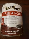 Rust-oleum Varathane Stain + Poly Black Cherry Semi-gloss 32OZ Water Based New. Fixed Price $24.99.