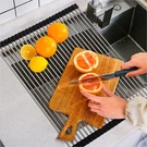 Roll Up Dish Drying Rack, Over The Sink 17.8 11.8, Black. Fixed Price $21.90.