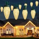 C9 Christmas Lights Outdoor, 114FT 150 Led Warm White String With Timer,. Fixed Price $118.75.