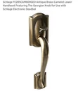 Schlage FE285 Cam 609 Geo Antique Brass Handleset. Fixed Price $75.00.