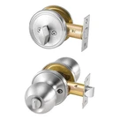 Door Knob And Deadbolt Set, Satin Nickel Entry Single Cylinder. Fixed Price $45.30.