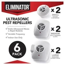 Eliminator Ultrasonic Pest Repeller, 6 Count, Indoor Use Only, Repels Rodents. Fixed Price $31.15.
