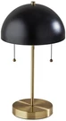 Adesso Bowie 18" Brass And Black Dome Shade Table Lamp With Outlet. Fixed Price $100.00.
