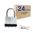 Laminated Keyed Padlock (1-9/16", 40MM), 24 Pack Black, Silver. Fixed Price $92.71.