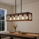 31'' Pendant 5 Light Rustic Farmhouse Chandelier Living Room Wood Linear Fixture. Fixed Price $157.99.