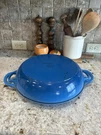 Creuset Enameled Cast Iron Multifunction Braiser With Grill Pan Lid Marseille. Fixed Price $230.00.