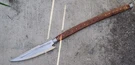 38 Spear Forged Leather Sheath Back Strap Wood Handle. Fixed Price $96.00.