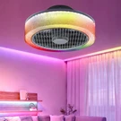 15.7" Ceiling Fan With Lights Remote Control, Low Profile Blade Led Rgb Ceili.... Fixed Price $87.09.