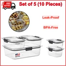 Rubbermaid Brilliance Food Storage Containers, Set Of 5 (10 Pcs), Bpa-free Clear. Fixed Price $27.45.