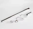 Everbilt Genevieve Adjustable Closet Organizer Hanging Rod Grey 2'. Fixed Price $32.00.