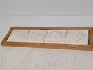 Jeffrey Court White Ceramic Raised Fruit Tile, Beautifully Decorated, Wood Frame. Fixed Price $39.99.