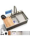 Serenelife Stainless Steel Kitchen Sink Durable With Drain Rack,. Fixed Price $319.00.