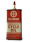 Vintage Schwinn Bicycle 4 Oz Tin Handy Oiler Can Mostly Full. Fixed Price $45.00.