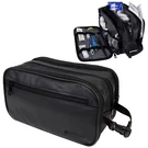Mens Toiletry Bag With Zipper Pu Leather Case Organizer Portable Travel Dopp Kit. Fixed Price $21.99.