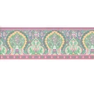 Pink Purple Multi Color Floral Flower Paisley Jacobean Wallpaper Border. Fixed Price $28.79.