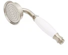 Cooper Shower With Porcelain Handle- Brushed Nickel. Fixed Price $29.00.