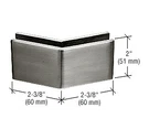 Brushed Stainless 2-3/8" X 2" 135 Degree Outside Corner Mall Front Clamp. Fixed Price $98.14.