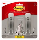 Command Large Brushed Nickel Wall Hooks Double Adhesive Strips Damage Free. Fixed Price $11.89.