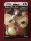 Feit Electric Watt Clear Ceiling Fan Light Bulb Count BP25A15C/CL/CF. Fixed Price $8.99.