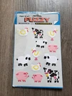 Vtg Paper Magic 12 Fuzzy Stickers Pig Cow Sheep Chicken Farm Open Pkg. Fixed Price $10.50.